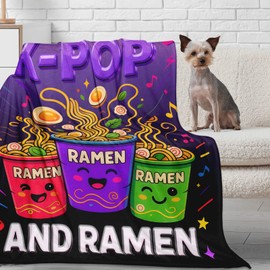 Kpop Blanket Kpop Merch K Pop Stuff K Pop Gifts for Girls Ramen Lovers Korean Room Decor Korean Gifts for Women Birthday Stocking Stuffers for Teen Girls Chritmas 60x50in Blanket for K Drama Lovers