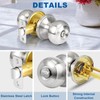 Sopoby Privacy Door Knob, 10 Pack Brushed Nickel Round Keyless