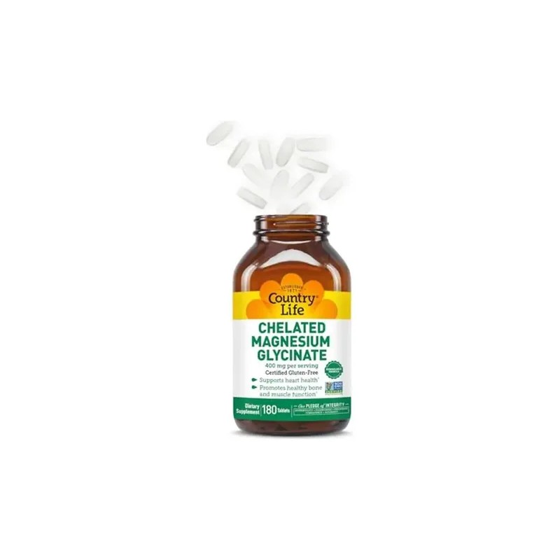 Country Life - Glicinato De Magnesio Quelado, 400 Mg -