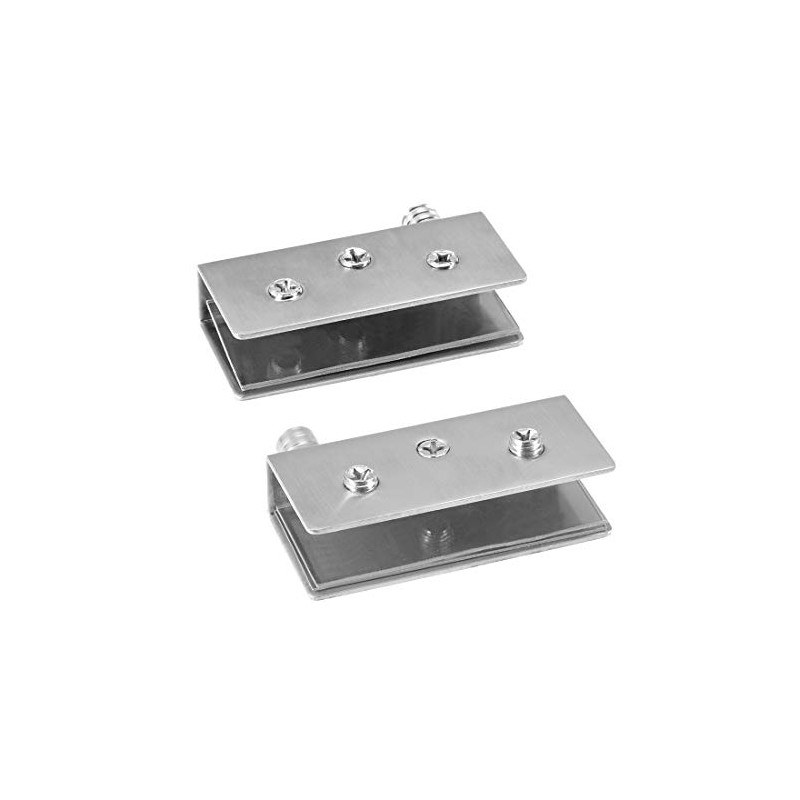 uxcell Adjustable Glass Door Hinges Clamp, Stainless Steel Cabinet Pivot