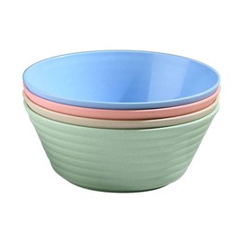 Unbreakable Wheat Straw Cereal Bowls - Microwave & Dishwasher Safe Soup and Salad Bowls, Set of 4, 28oz, BPA Free,（Multicolor, 7.8 Inches)