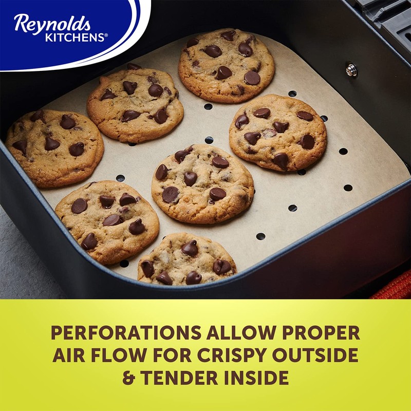Reynolds Kitchens Air Fryer Liners 9'', 200 pcs Unbleached Parchment
