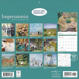 Carousel Calendars, Impressionist 2026 Wall Calendar, 12.01'' X 12.01'', 16-Month Calendar with Stapled Binding