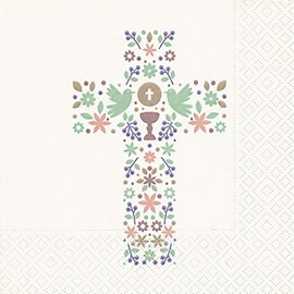 20 Napkins Religious Cross / Communion / Confirmation / Christening 33 x 33 cm