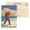 New Hampshire, Skier Carrying Skis (4x6 Birch Wood Postcards, 2-Pack