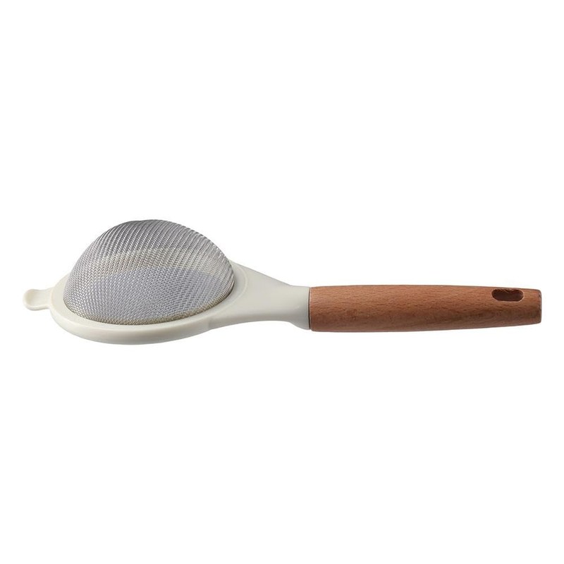 hobbyme Stainless Steel Fine Mesh Strainer Kitchen Flour Sieve Wood