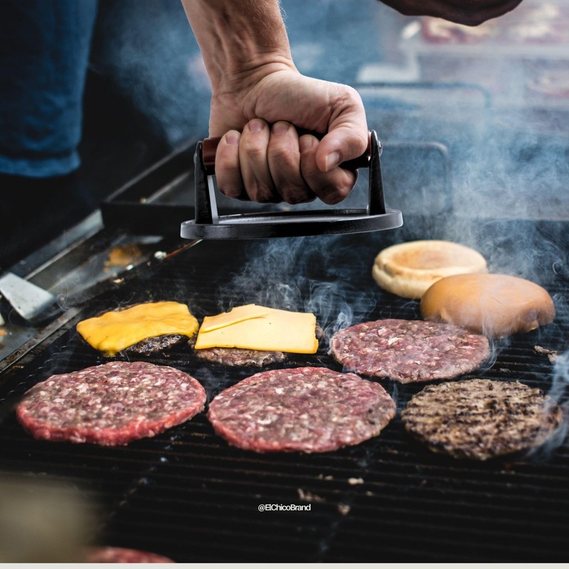 ElChico Cast Iron Hamburger Press - Ideal for Smash Burger