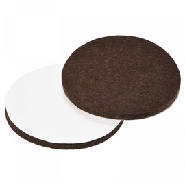 sourcing map Felt Furniture Pads, 75mm Dia Self-stick Non-slip Anti-scratch Round Felt Pads Cabinet Closet Feet Floor Protector Brown 4 Pads