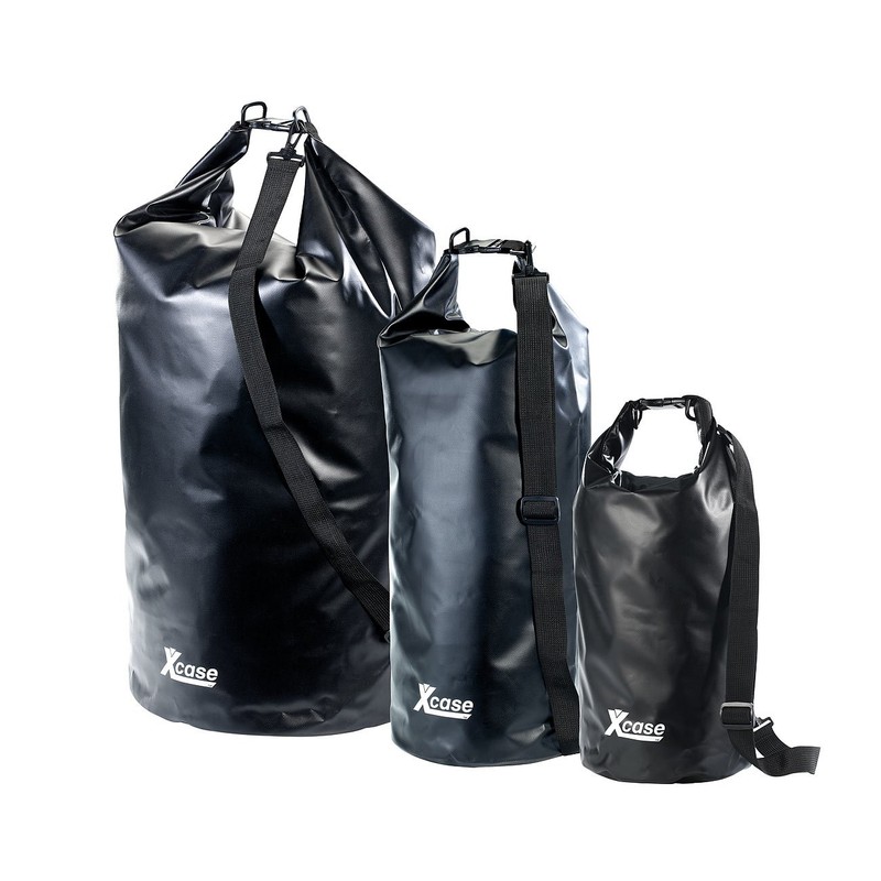 Xcase Rucksack wasserdicht: Wasserdichter Packsack 16 Liter, schwarz (Packsack Lkw-Plane,