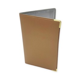 nemau - Paper holder for vehicles, 2 flaps, with 3 transparent flaps, French product, protects documents car, durable, material rubber - model beige metallic, beige, format fermé 9 x, beige, Credit