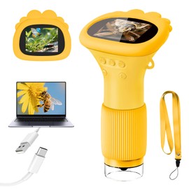 Acoath Microscope for Kids, 1000X Handheld Digital Miniscope with 2.0" Screen, Portable Pocket Microscope Education Toys Gifts for Age 3 4 5 6 7 8 9 10 Girls Boys