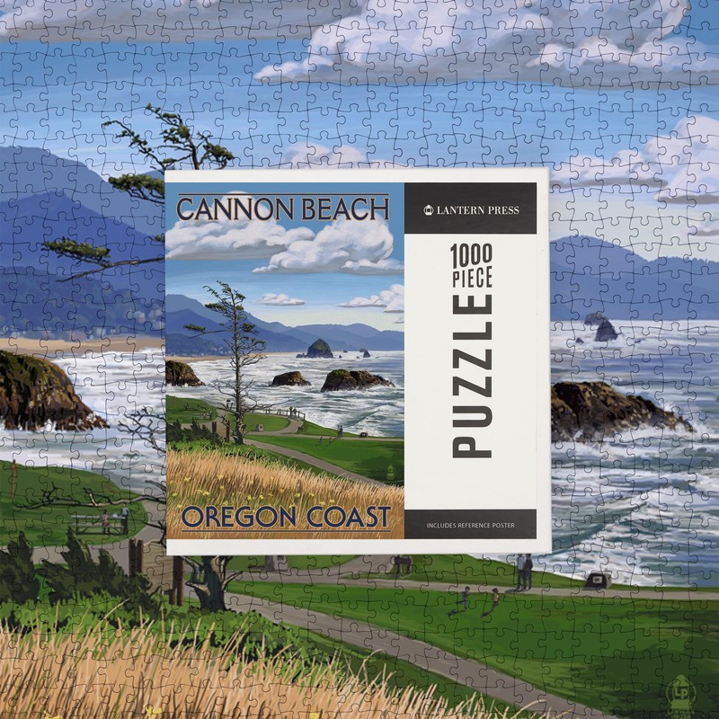 Lantern Press 1000 Piece Jigsaw Puzzle, Cannon Beach, Oregon, Oregon