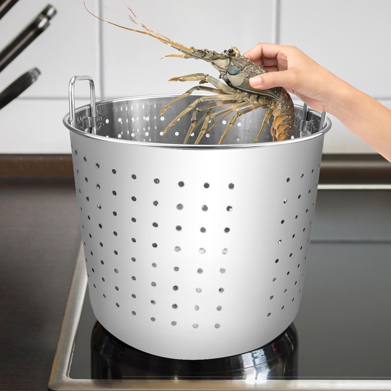 LNQ LUNIQI Stock Pot Steamer Basket Stainless Steel Insert Seafood