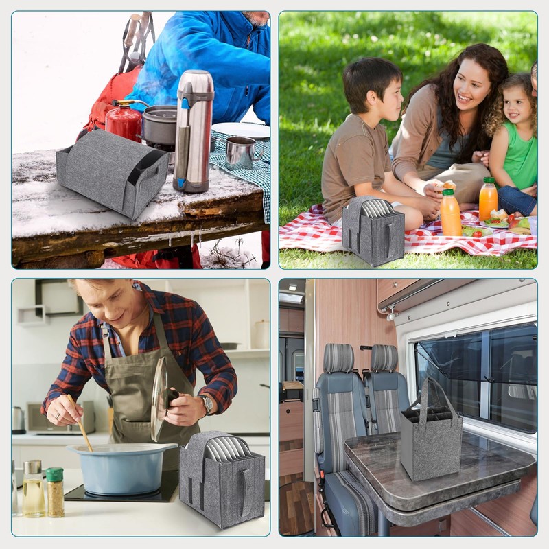 Luqixcey 3-Pack Campervan Plate Holder,Motorhome Plate Organiser Gadget for Kitchen