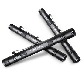 LED Pen Flashlight (3 Pack), Zoomable Head, COSMOING 3 Mode Super Bright Pocket-Size Penlight with Adjustable Focus, 2AAA Battery(Not Included) IP54 Waterproof Perfect for Emergency, Inspection,Repair