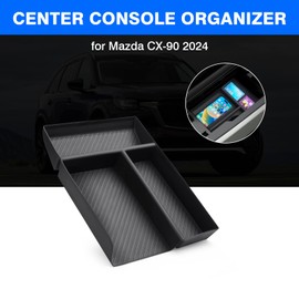 Autorder Center Console Organizer for 2024-2026 Mazda CX-90 CX90 CX-70 CX70 Accessories Armrest Storage Box Secondary Insert Tray with Anti-Slip Mat