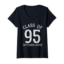 Womens Class of 95 1995 30th Class Reunion Graduation High School V-Neck T-Shirt