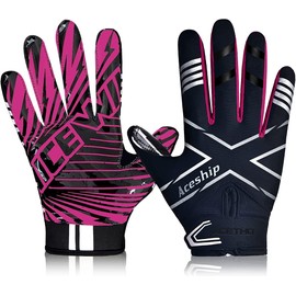ACETHO Football Gloves Adult Youth Football Receiver Gloves Sticky Football Gloves