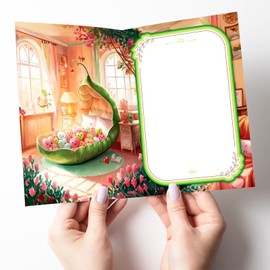 Raojozen Funny Anniversary Card for Wife Husband Boyfriend Girlfriend Him Her - Cute Romantic Peas in a Pod Joke Greeting 5x7 inch