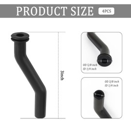 4PCS Vacuum Hose OEM#593998 797408,3In Lawn Hose Compatible with Briggs and Stratton 401577 405577 445677 406777 John Deere Craftsman Husqvarna