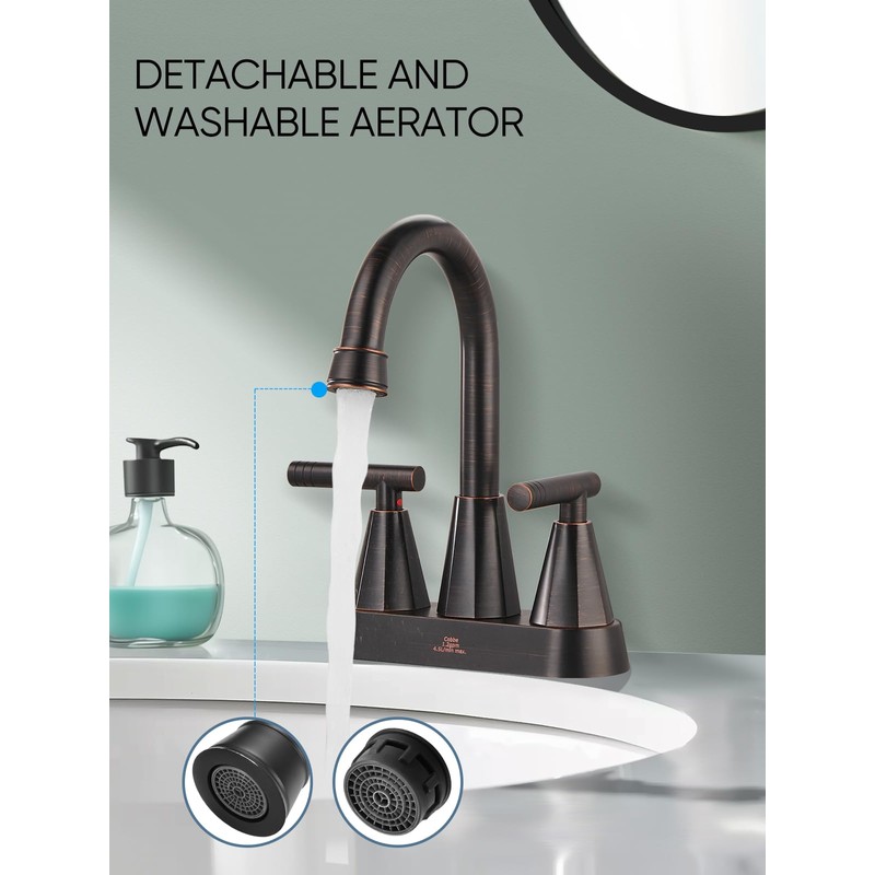 Cobbe Bathroom Vanity Faucets, 4-Inch Oil Rubbed Bronze Bathroom Sink