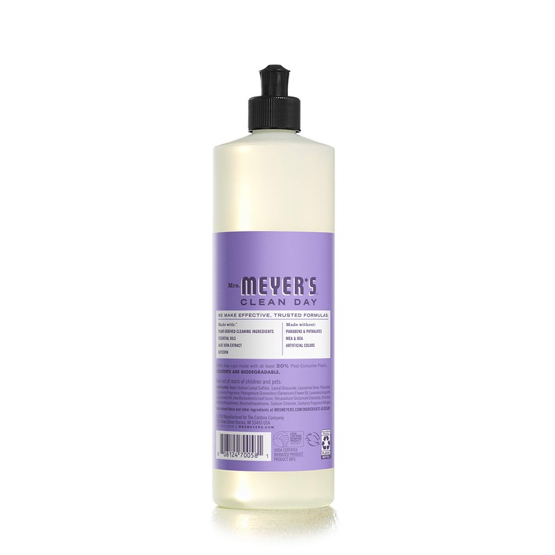 MRS. MEYER'S CLEAN DAY Liquid Dish Soap, Biodegradable Formula, Lilac,
