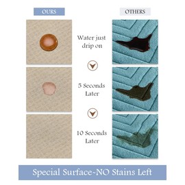 MontVoo-Bath Mat Rug Long Non Slip Super Absorbent Bathroom Runner Stain Resistant Quick Dry Thin Bathroom Mat Fit Under Door-17"x59",Beige