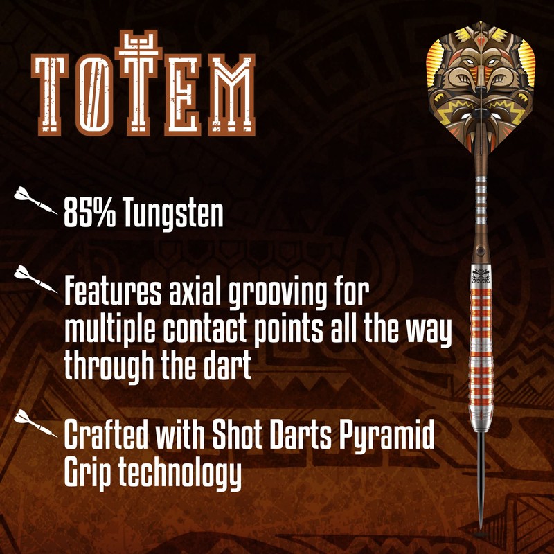 Shot! Darts Totem 3 Steel Tip Dart Set/Front Weighted 85%