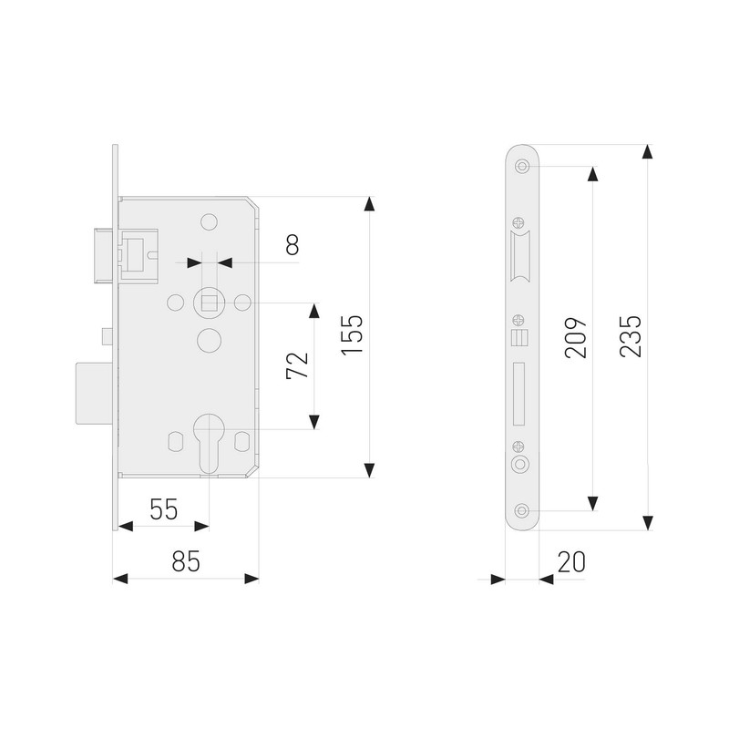 ABUS slot lock TKZ40, stainless steel, 45551