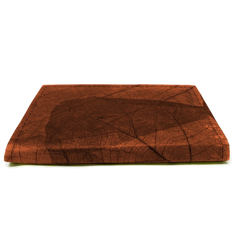 NELUHA Notebook A5 Blank Refillable Teak Leaves Vegan Sustainable Leather