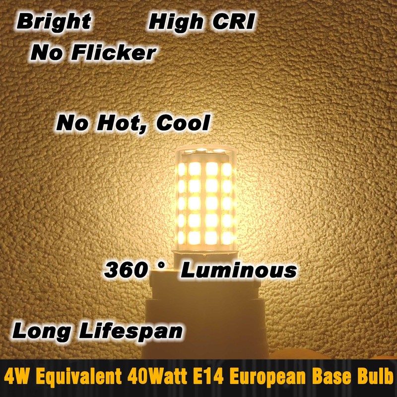 E14 LED Bulb AC100V-265V Warm White 2700K 450lm 4W Equivalent