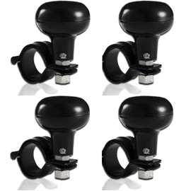 Vaygway Universal Fit Vehicle Steering Wheel Suicide Spinner Knob- Black Car Suicide Ball Power Handles- Vehicle Tractor Boat Black Spinner Knob- Wheel Accessories Arthritis Handicap Spinners (4 Pack)