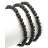 Taddart Minerals Natural Gemstone Lava Black Bracelet with 4mm Balls