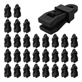 Runseaway 30Pcs Tarp Clips Crocodile Mouth, Heavy Duty Lock Grip Clamps for Securing Tarps, Awnings, Canopies, and Covers for Outdoor Camping, Caravans, Swimming Pools (Black)