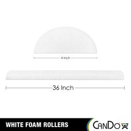 CanDo PE White Foam Roller, 4" X 36", Half Round