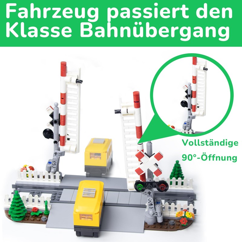 Cabeeskii City Railway Crossing with Railing & 2 Tracks -