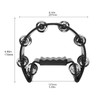 Single Row Tambourine Handheld Half Moon Tambourine Black Metal Bells