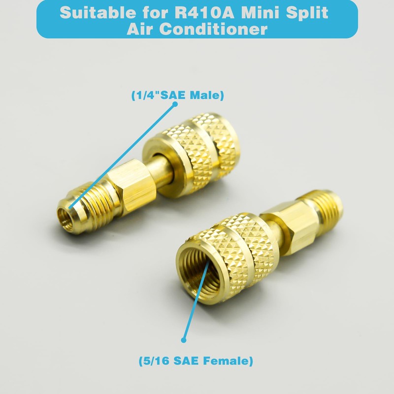 R410A Adapter Kit, Mini Split Adapter 5/16 to 1/4 Coupler