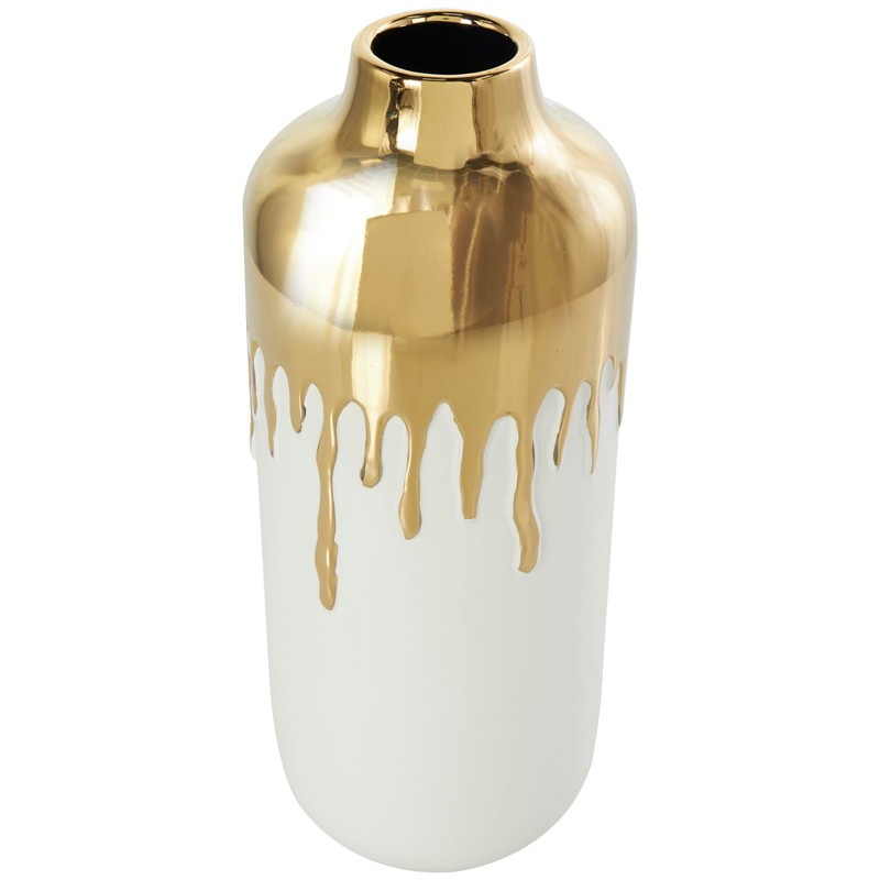CosmoLiving by Cosmopolitan Ceramic Decorative Vase Centerpiece Vase with Abstract