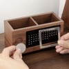 Barrimen - Wooden Pen Organiser (Beech Wood) with Calendar -