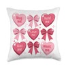 Valentine's Day Messages of Love Cute Pink Coquette Hearts Throw