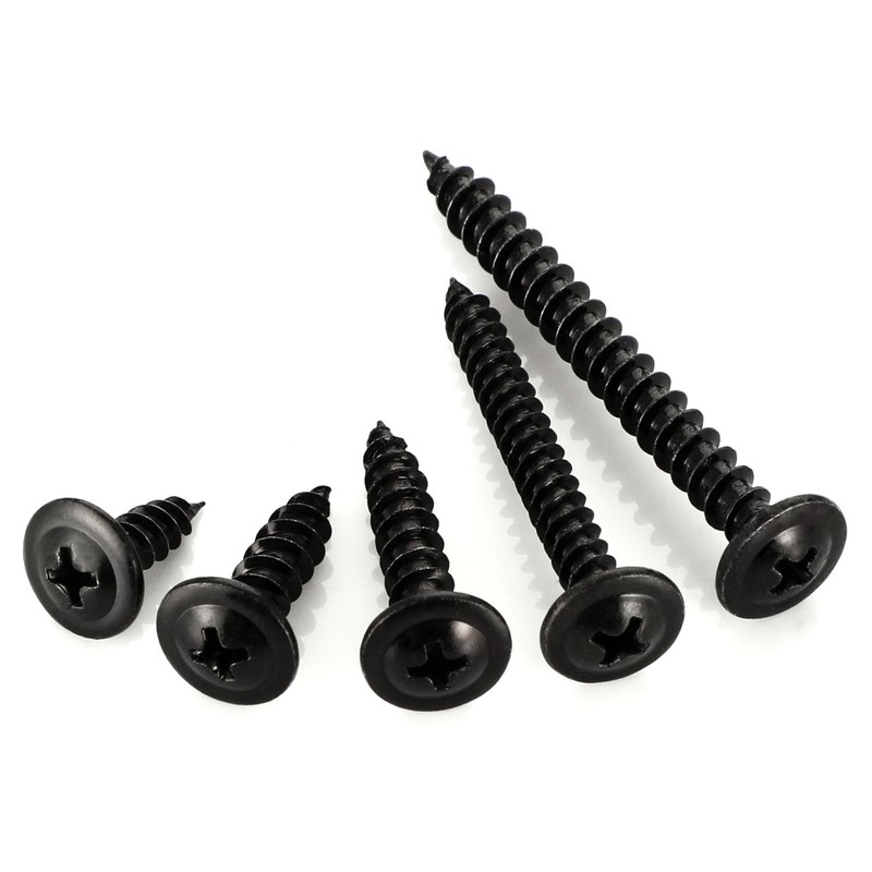 #10 x 1-1/2" Black Truss Head Wood Screws, Phillips Drive