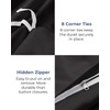 CGK 3 Piece Duvet Cover Set King Size Black 230x220cm