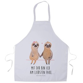 Mr. & Mrs. Panda Cooking Apron Sloth Couple Gift Sloth Gift Kitchen Apron Sloth Decoration Baking Apron Sloth Love BBQ Apron Bib Apron Engaged Love Love, White