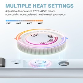 MiroPure 1 Inch Flat Iron, Hair Straightener with 30S Fast Heating & 60min Auto Shut-Off, Hair Straightener and Curler 2 in 1 with 3D Ceramic Floating Plates, Blue