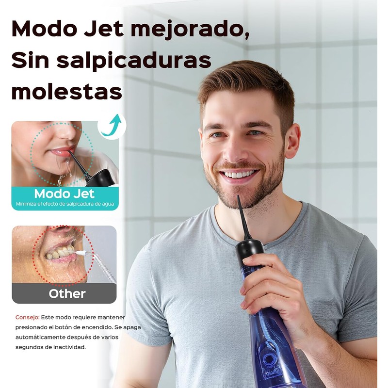 COSLUS C50 Irrigador Bucal Portátil para Dientes, 4 Modos y
