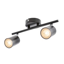 CGC Lighting Modern Contemporary Design Adjustable Heads GU10 Ceiling Spot Lights (Black, Double)