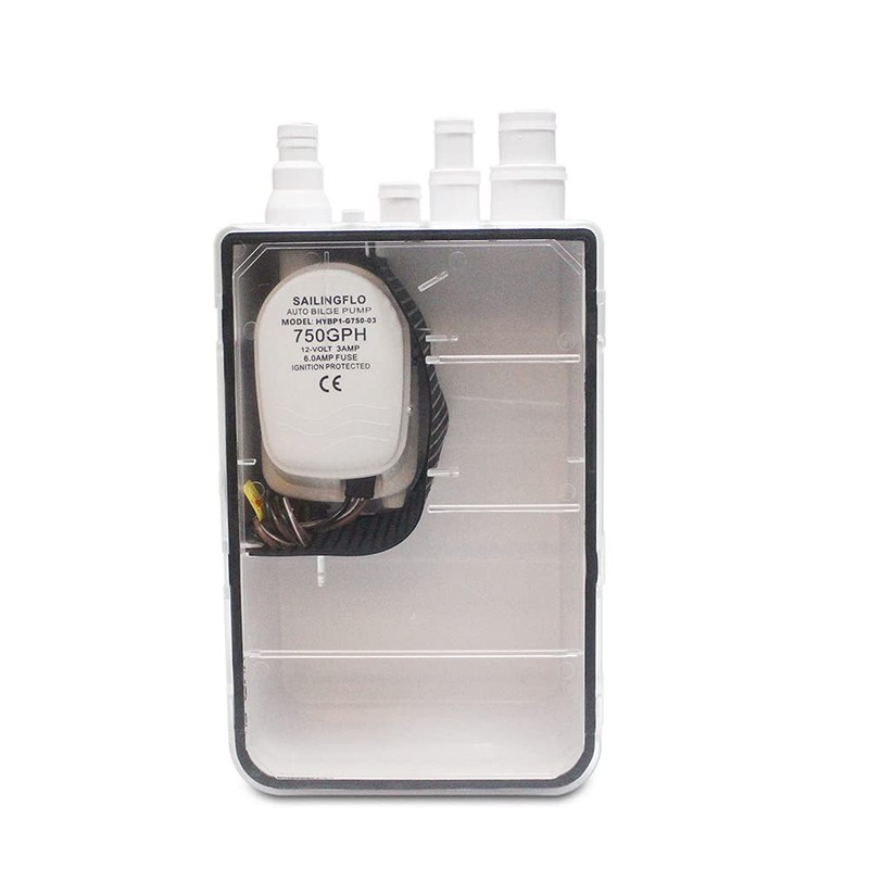 SAILINGFLO Marine Shower Sump Pump Kit System Drain Box-12V 750GPH