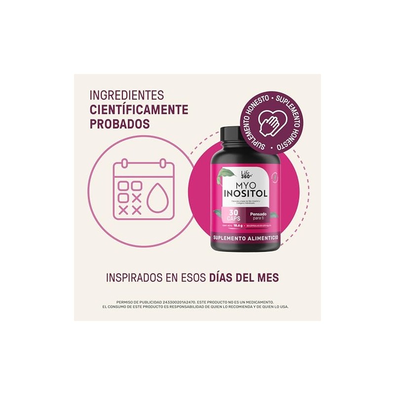 LIFE 360 Inositol de 30 Cpsulas de 620 mg. Suplemento