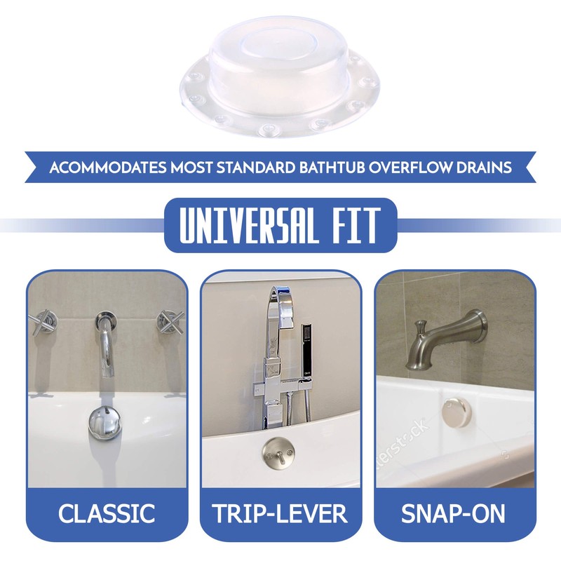 Overflow Drain Cover, 4 Inch Diameter, Enjoy a Deeper Bath,